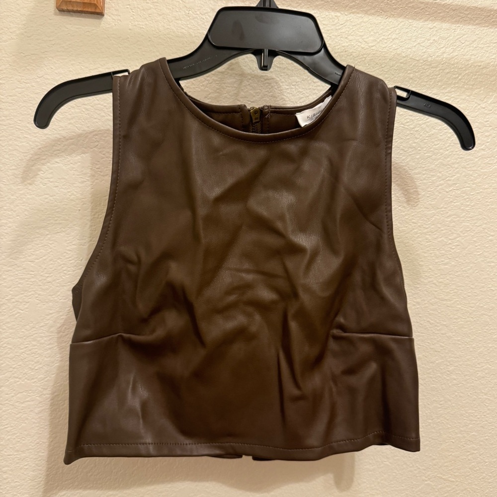 Leather crop top